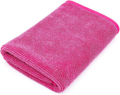 Premium FTW Microfiber Cleaning Towels for Glass, Windows, Mirrors, Polished Surfaces - Streak-Free, Scratchless, 16" x16”, Pink, 3-Pack