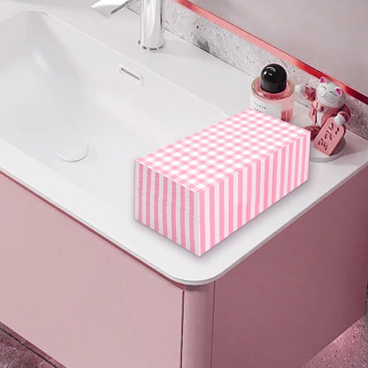 100 Pcs Pink Gingham Napkins Disposable - Pink and White Checkered Paper Napkins - Plaid Dinner Napkins for Girls Women Wedding Birthday Baby Shower Picnic Mother's Day Party Supplies