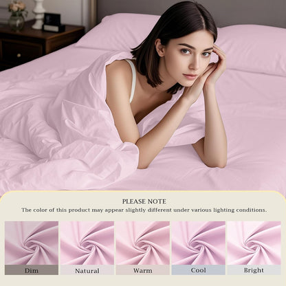 Full Fitted Sheet Only – Premium Hotel-Quality Fitted Sheet for Full Bed – Ultra Soft & Breathable Brushed Microfiber – Elegant Black Box Packaging (Pink)