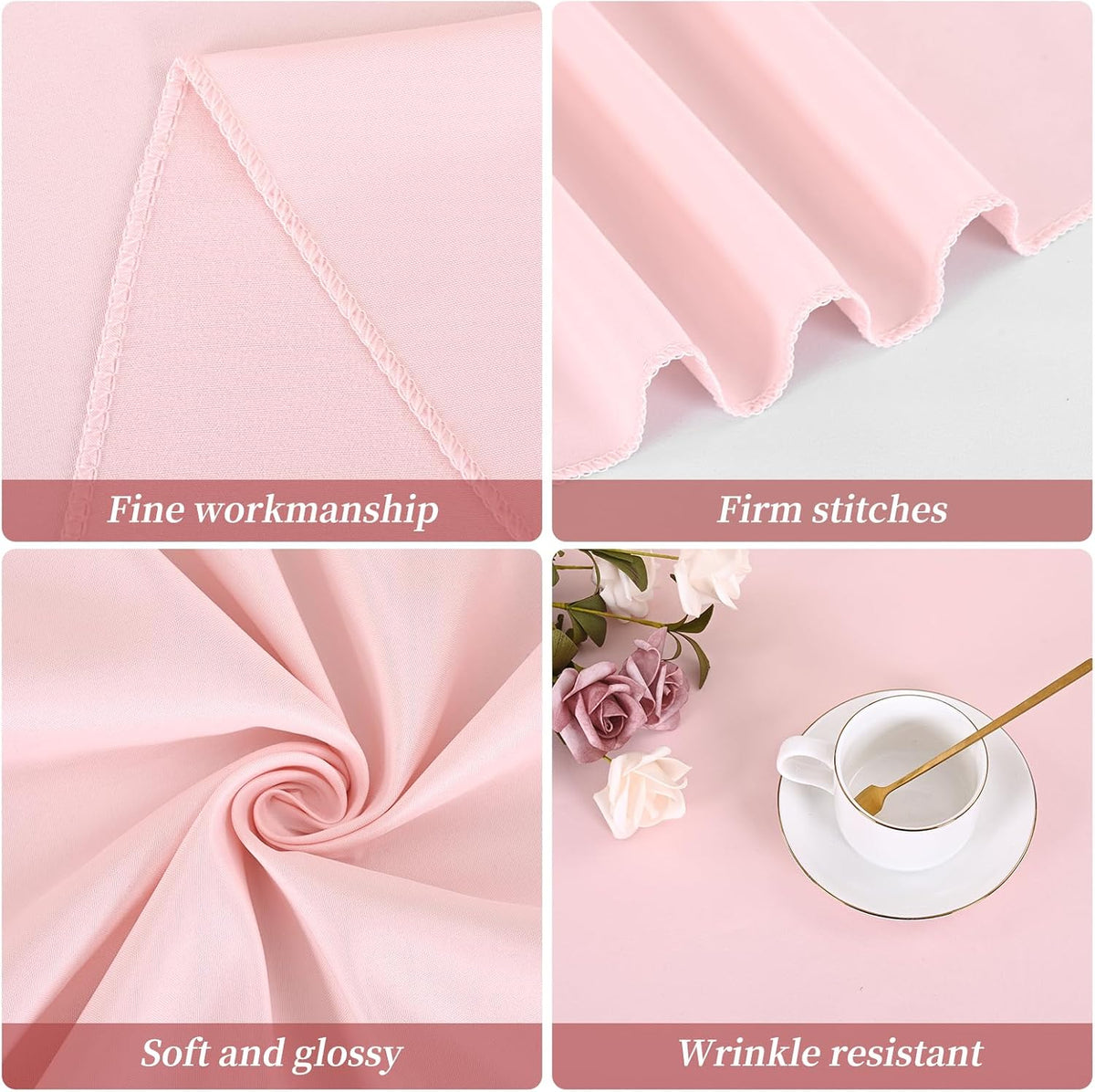 12 Packs 120 Inch Pink Round Polyester Tablecloths