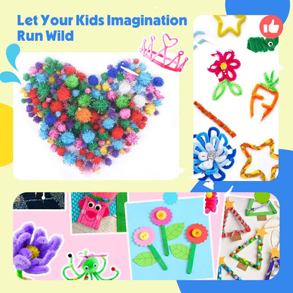 Craft Supplies for Kids, 1400+ PCS Crafts with Storage Box