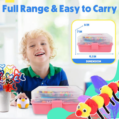 Craft Supplies for Kids, 1400+ PCS Crafts with Storage Box