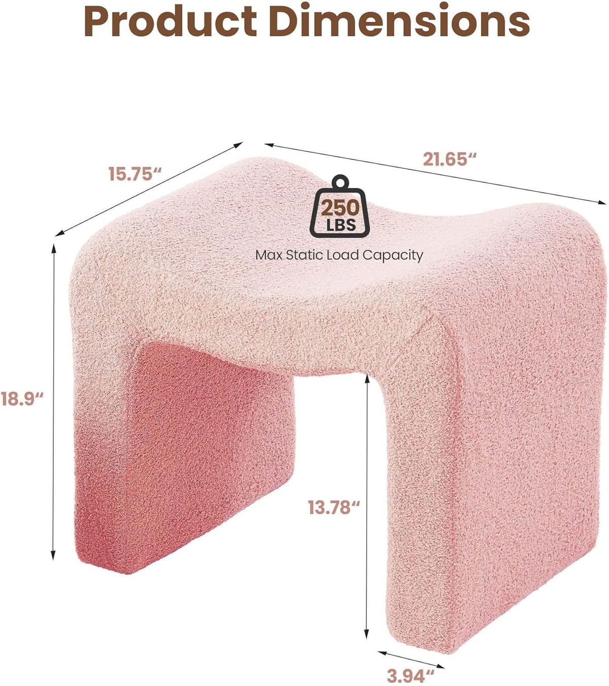 Vanity Stool Foot Rest Small Footstool Ottoman Chair Seating Backless