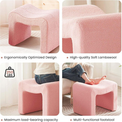 Vanity Stool Foot Rest Small Footstool Ottoman Chair Seating Backless