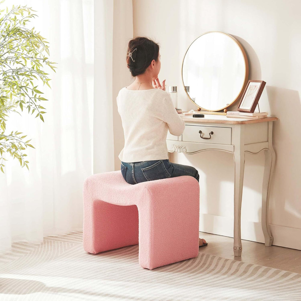 Vanity Stool Foot Rest Small Footstool Ottoman Chair Seating Backless