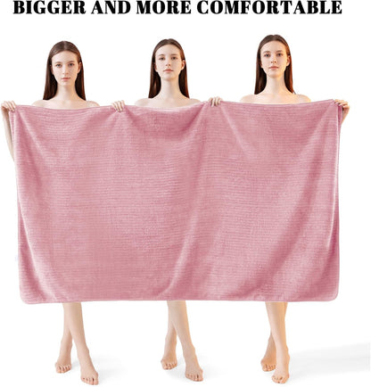 4 Pack Bath Towels Set 35 x 70in Extra Large, Ultra Soft Microfiber