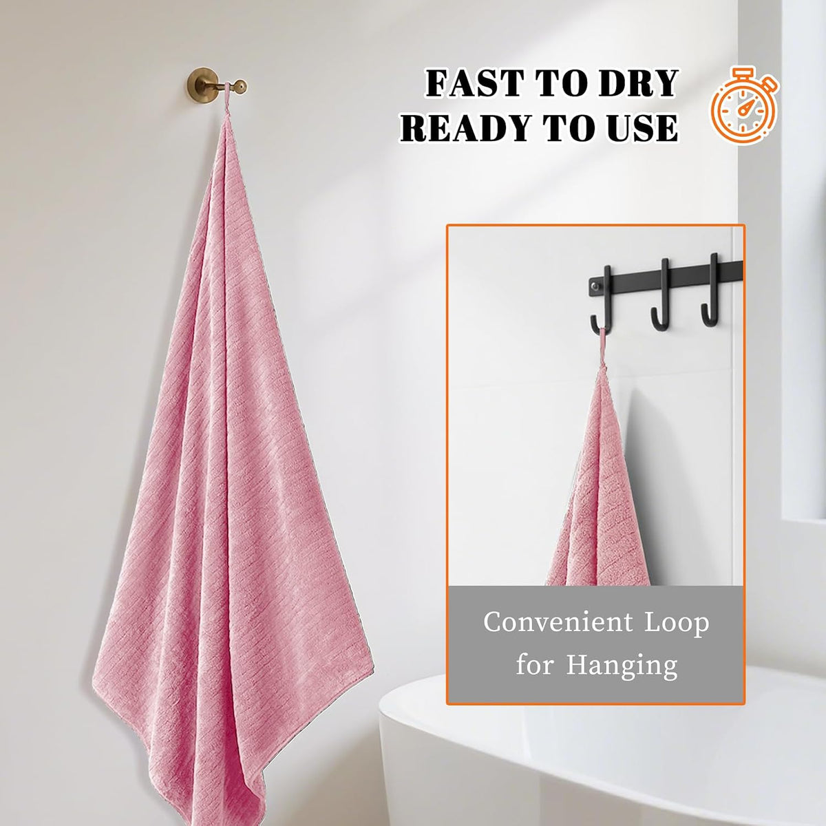 4 Pack Bath Towels Set 35 x 70in Extra Large, Ultra Soft Microfiber
