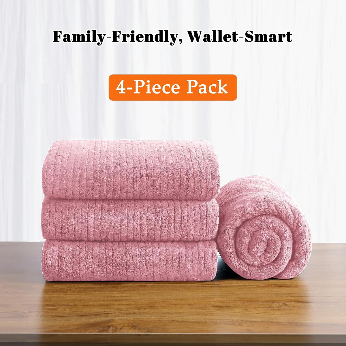 4 Pack Bath Towels Set 35 x 70in Extra Large, Ultra Soft Microfiber