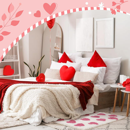 Heart Bath Mat 20 x 32 Inch Non Slip Absorbent, Pink