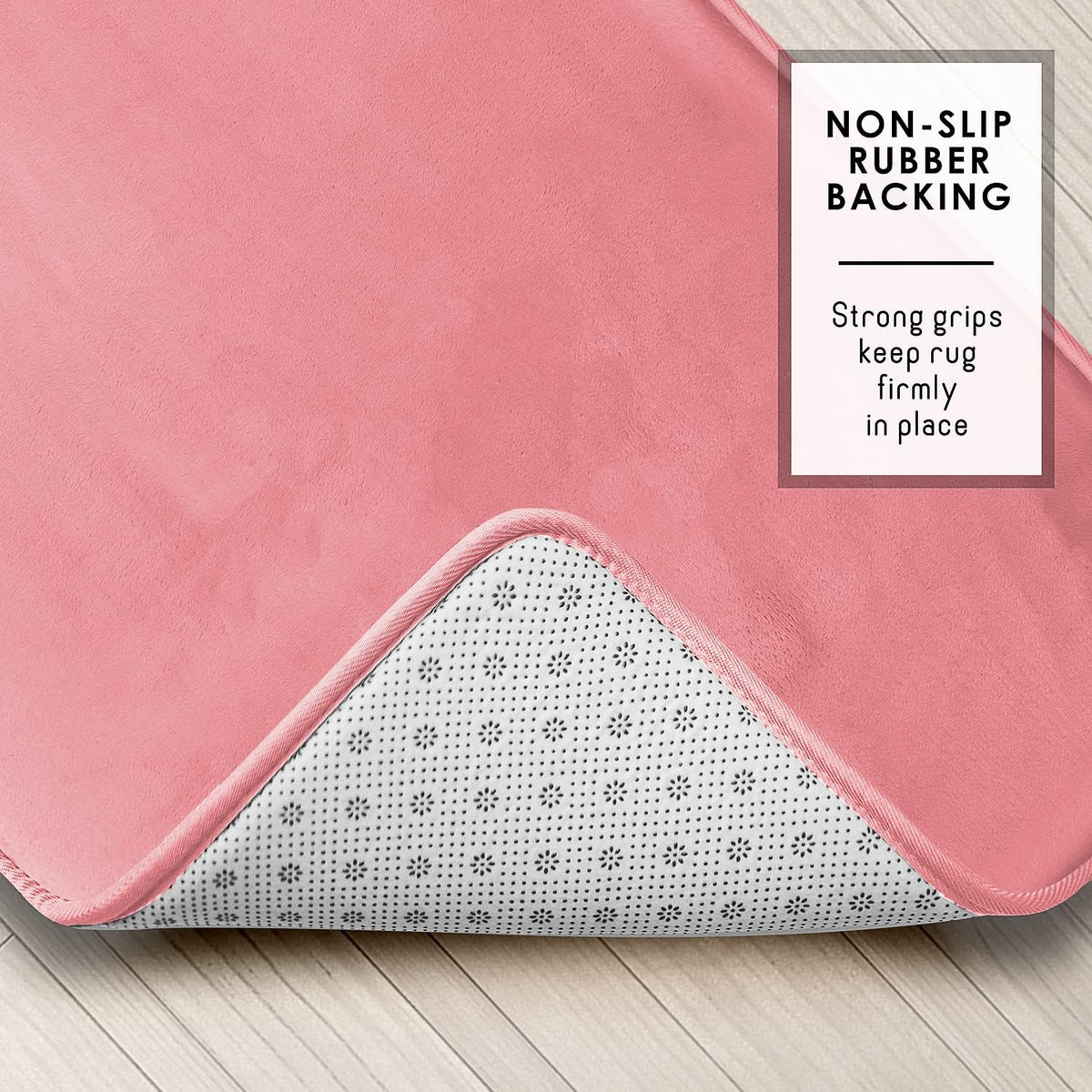3 Piece Bathroom Rugs Bath Mat Set, Velvet Memory Foam Bath Mats for Bathroom - Non-Slip, PVC Backing Bath Rugs, Washable - Dries Quickly, Pink