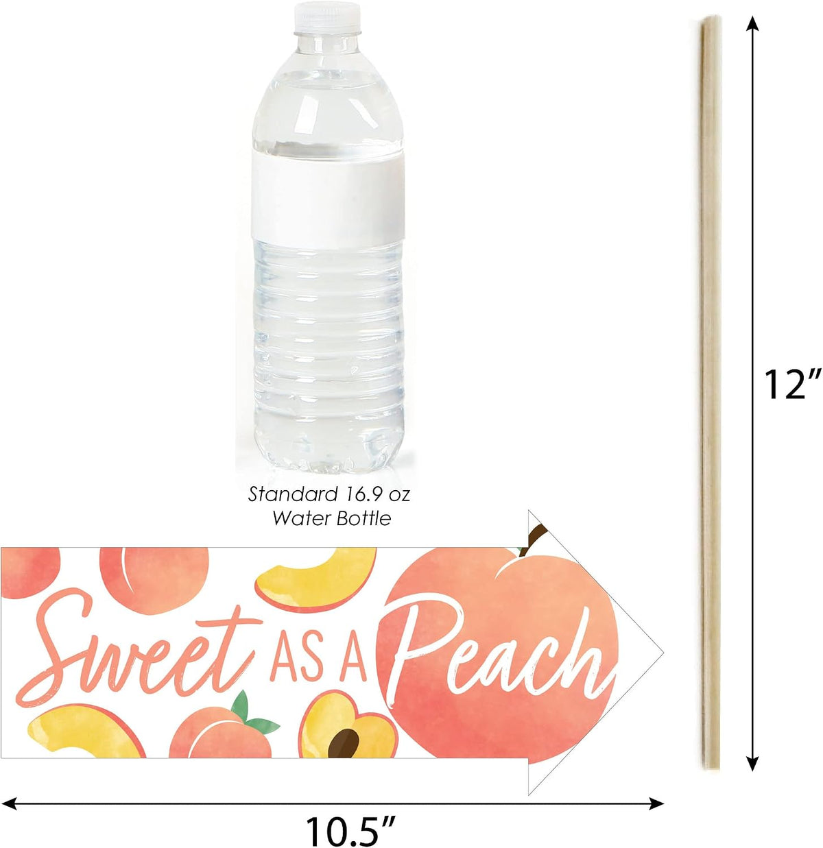 Funny Sweet as a Peach Photo Booth Prop Kit, DIY Setup - 10pc