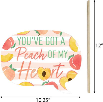 Funny Sweet as a Peach Photo Booth Prop Kit, DIY Setup - 10pc