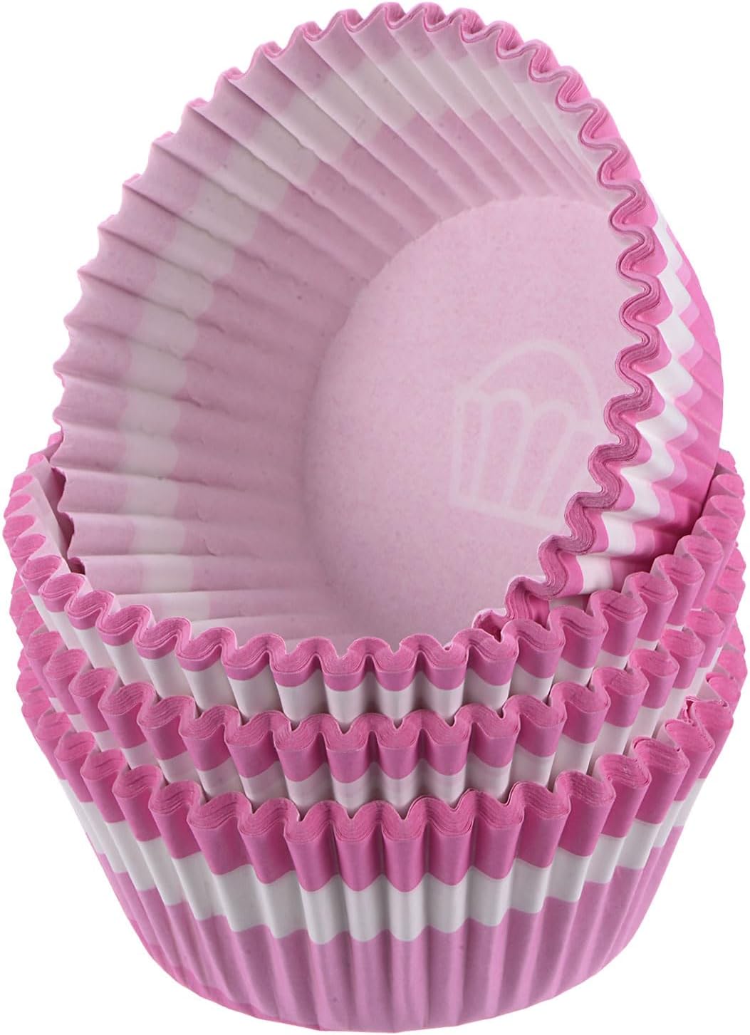 100 Count Cupcake Liners Pink White Cupcake Cups Standard Size Muffins Liners Papers Baking Cups Wrappers Greaseproof for Party Wedding Birthday