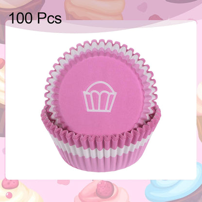 100 Count Cupcake Liners Pink White Cupcake Cups Standard Size Muffins Liners Papers Baking Cups Wrappers Greaseproof for Party Wedding Birthday