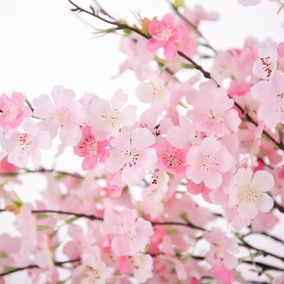 INXUGAO Artificial Cherry Blossom Branches Decor 12 PCS Fake Flowers Indoor