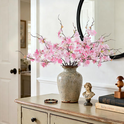 INXUGAO Artificial Cherry Blossom Branches Decor 12 PCS Fake Flowers Indoor