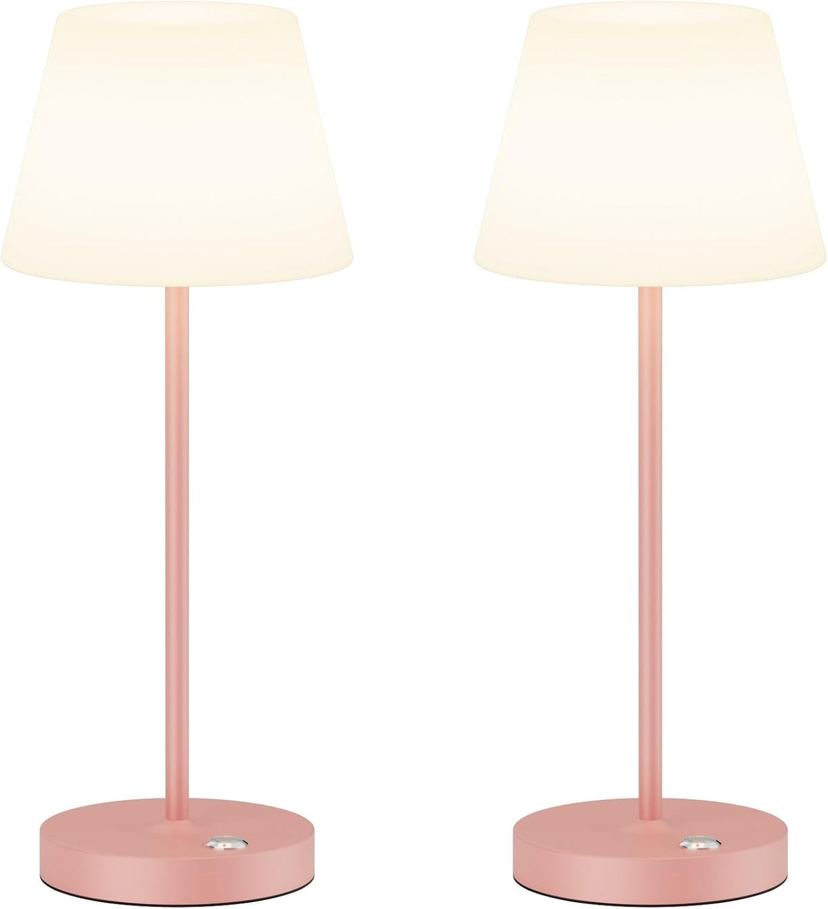 2 Pack Battery Operated Table Lamps, 6000mAh Cordless Battery Powered Desk Lamp, Modern LED Outdoor Waterproof Acrylic Table Lamps (Pink)