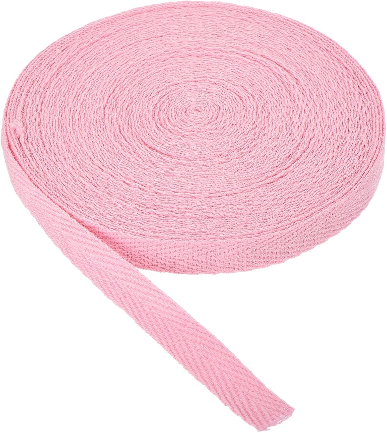 Cotton Twill Tape 3/8 Inch 10 Yards Cotton Ribbon Bias Binding Tapes Herringbone Webbing Trim for Sewing Gift Wrapping Craft DIY Light Pastel Pink