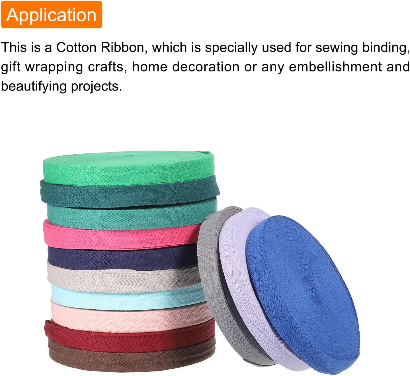 Cotton Twill Tape 3/8 Inch 10 Yards Cotton Ribbon Bias Binding Tapes Herringbone Webbing Trim for Sewing Gift Wrapping Craft DIY Light Pastel Pink