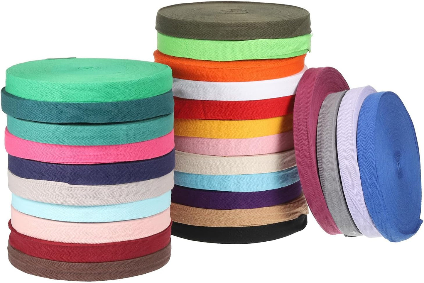 Cotton Twill Tape 3/8 Inch 10 Yards Cotton Ribbon Bias Binding Tapes Herringbone Webbing Trim for Sewing Gift Wrapping Craft DIY Light Pastel Pink
