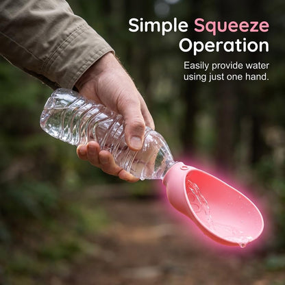 Portable Dog Water Bottle Foldable Dog Travel Water Bottle (Pink, 1 PCS)