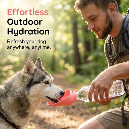 Portable Dog Water Bottle Foldable Dog Travel Water Bottle (Pink, 1 PCS)