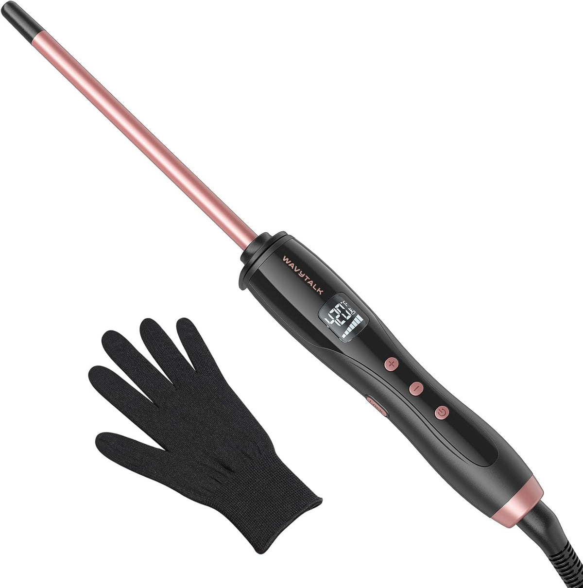 Wavytalk 3/8 Inch Small Curling Iron for Short & Long Hair, Ceramic Barrel