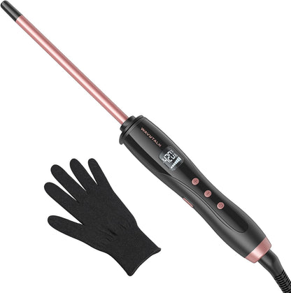 Wavytalk 3/8 Inch Small Curling Iron for Short & Long Hair, Ceramic Barrel