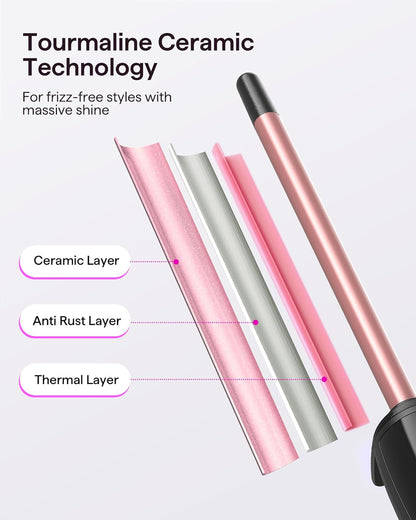 Wavytalk 3/8 Inch Small Curling Iron for Short & Long Hair, Ceramic Barrel