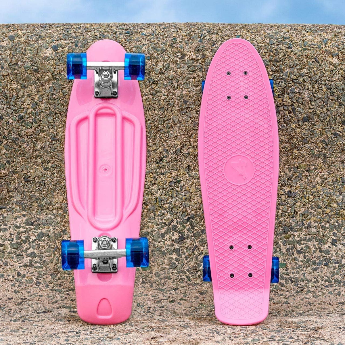 VICI 27 Inch Cruiser Skateboards - Vibrant Pink & Blue Penny Board | Strong & Lightweight Penny Skateboard | Perfect for Kids/Teens/Adults | Helmet Option