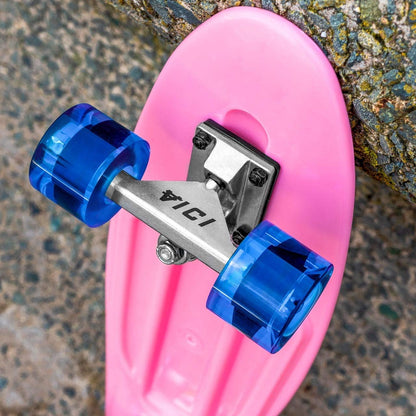 VICI 27 Inch Cruiser Skateboards - Vibrant Pink & Blue Penny Board | Strong & Lightweight Penny Skateboard | Perfect for Kids/Teens/Adults | Helmet Option