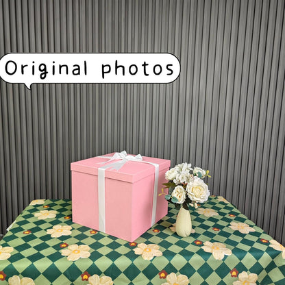 Large Pink Gift Box with Lid 12x12x10 Inches