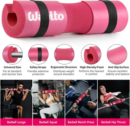 8Pcs Barbell Pad Set for Hip Thrust - Squat Pad,Gym Accessories for Women with Bar Bad,Bench Press, with Gym Ankle Straps,Resistance Bands for Working Out,Lifting Strap,Carry Bag