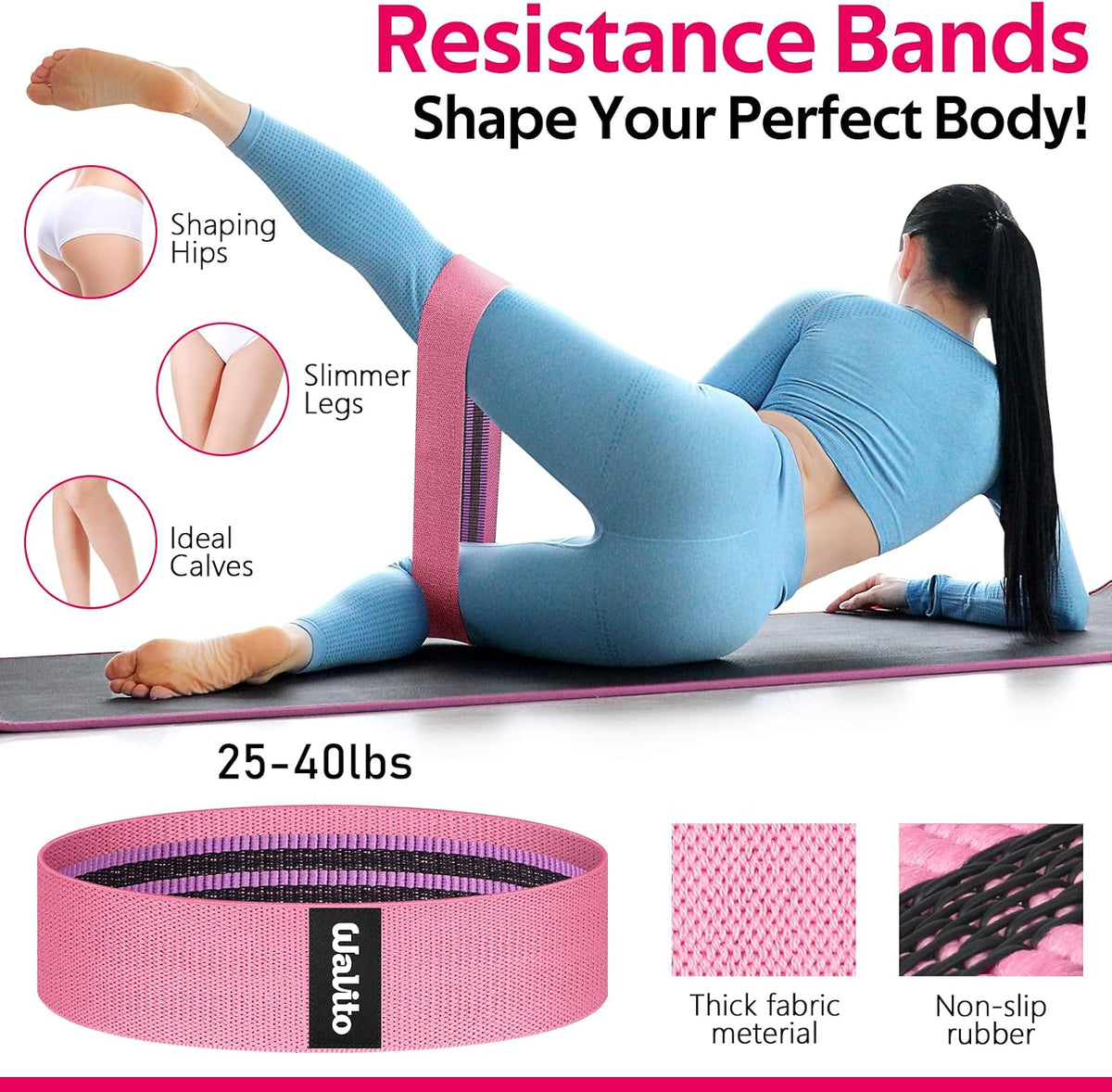 8Pcs Barbell Pad Set for Hip Thrust - Squat Pad,Gym Accessories for Women with Bar Bad,Bench Press, with Gym Ankle Straps,Resistance Bands for Working Out,Lifting Strap,Carry Bag