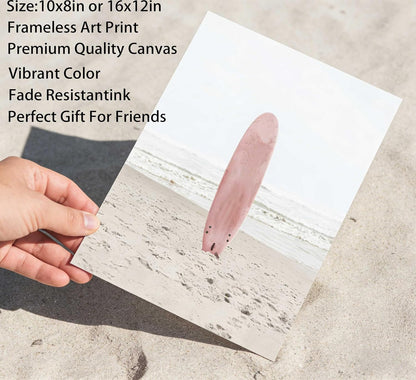 6 Pcs Pastel Pink Beach Wall Art - Coastal Poster Wall Decor