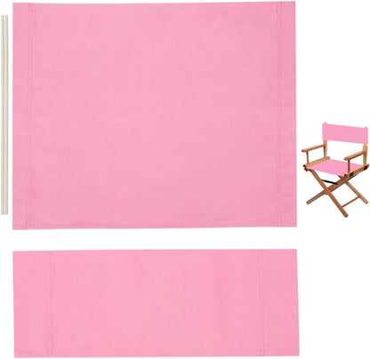21x8-16 Inch Director Chair Canvas Replacement Seat Back Cloth Covers Pearl Pink Directors Chairs Cloth Kit with Wood Stick for Home Indoor Outdoor Patio Garden