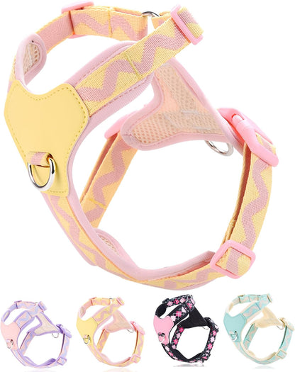 Petank Pink xs Dog Harness for Small Dogs, No Pull Dog Harness with 2 Leash Clips, Puppy Harness, Adjustable Dog Vest Harness (Pink, XS)