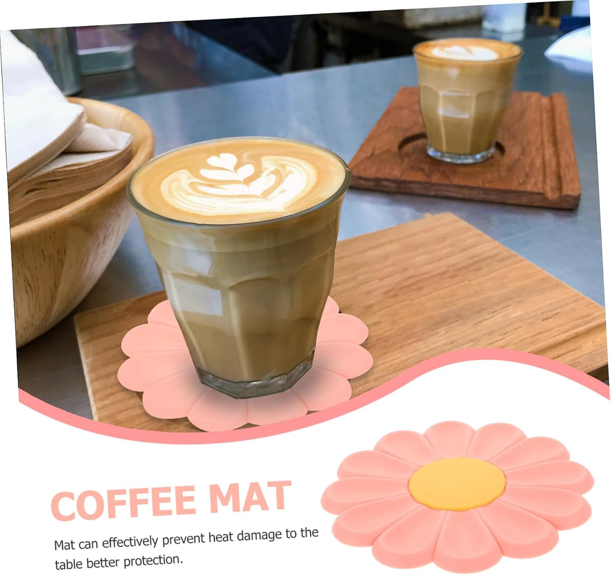 Daisy Pattern Silicone Hot Pad for Tableware Decoration and Desk Protection