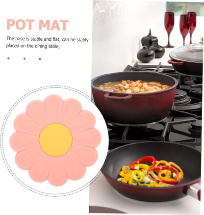 Daisy Pattern Silicone Hot Pad for Tableware Decoration and Desk Protection
