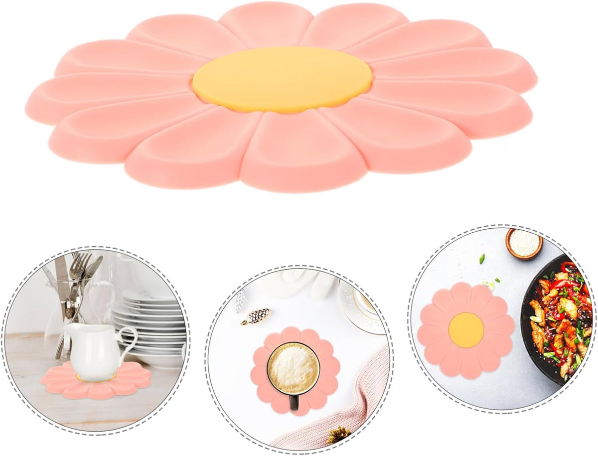 Daisy Pattern Silicone Hot Pad for Tableware Decoration and Desk Protection