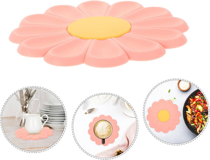 Daisy Pattern Silicone Hot Pad for Tableware Decoration and Desk Protection