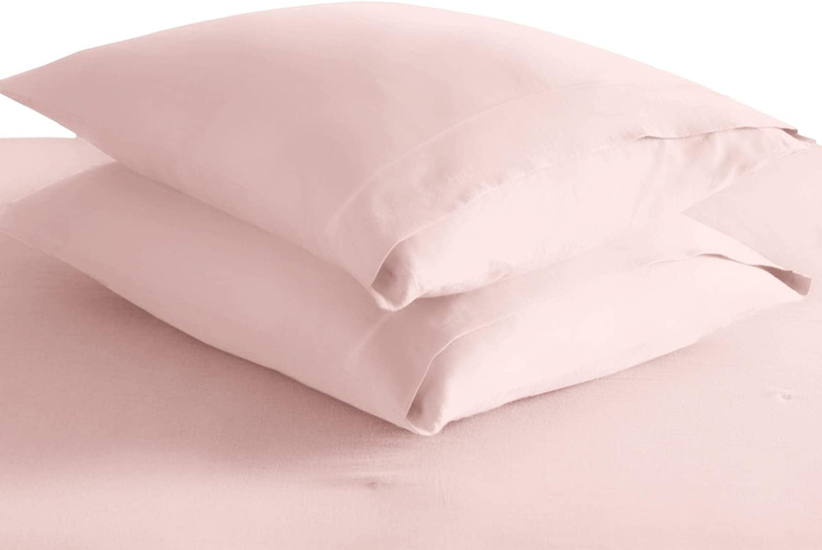 100% Cotton Standard Size Envelope Pillowcases 400 TC Light Pink