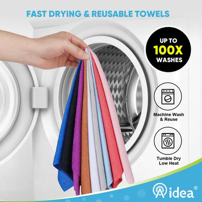 AIDEA Microfiber Cleaning Cloth Roll-50PK, Cleaning Rags 11.5"×11.5", Pink
