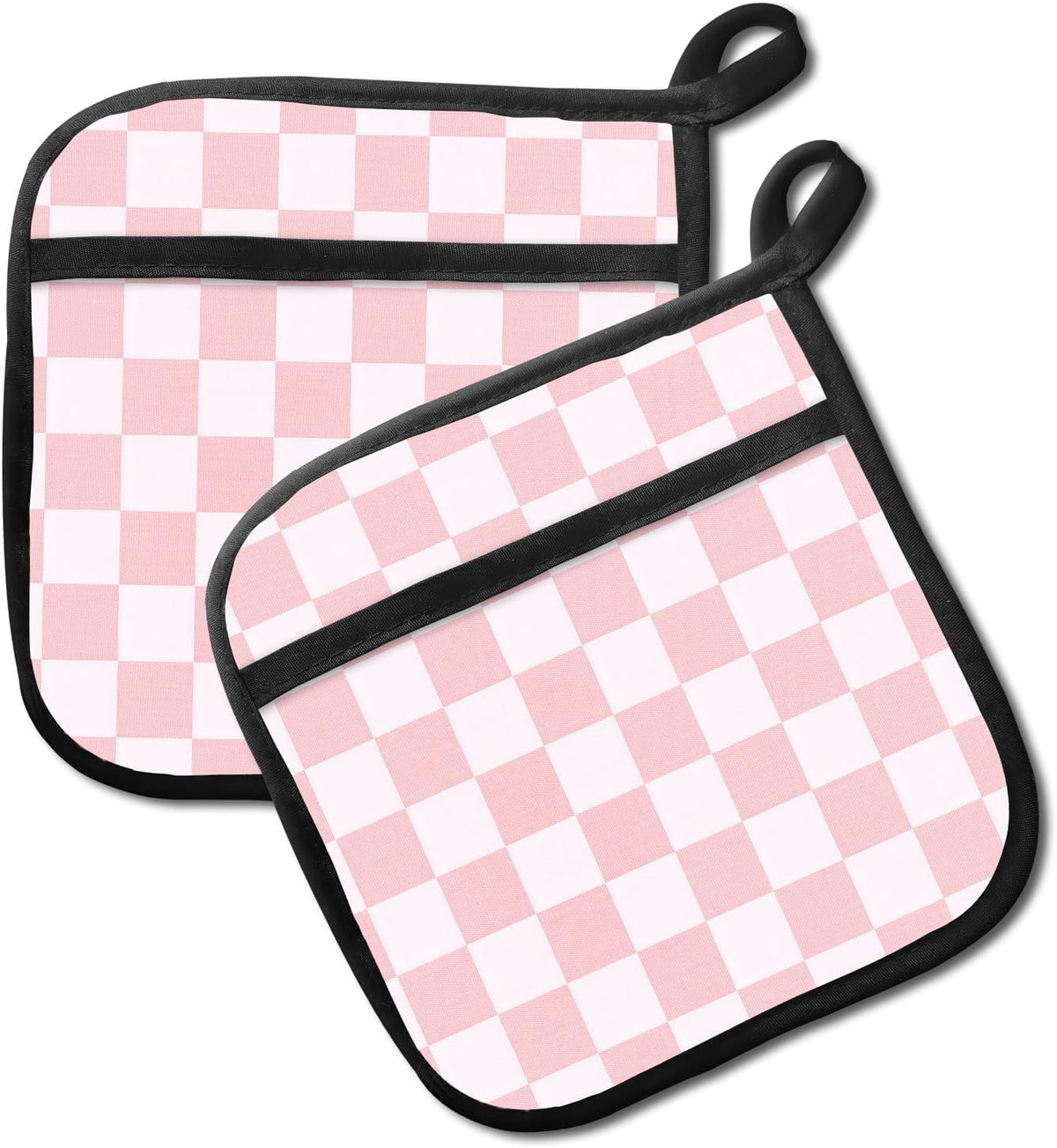 2 Pack Pot Holders for Kitchen Clearance, Cute Hot Pads, Funny Oven Pot Holders, Potholders Sets for Kitchen Heat Resistant Pink Cute Checkerboard