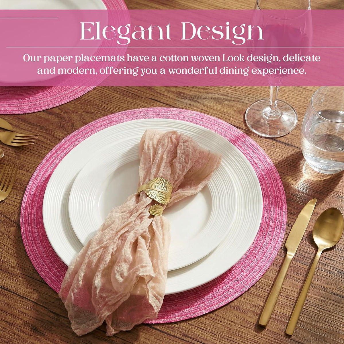 Disposable Paper Placemat Cotton Woven Look 13''