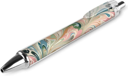 Peach And White Swirls Ballpoint Pens Black Medium Point 0.55mm Ball Point Pen Retractable Office Pens with Super Soft Grip Writing Ink Pen for Men Women 4 PCS