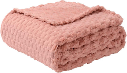 Fleece Throw Blanket for Couch 300GMS Super Soft Plush Fuzzy Blankets and Throws for Sofa Bed Office, 40x50 Inches, Pink