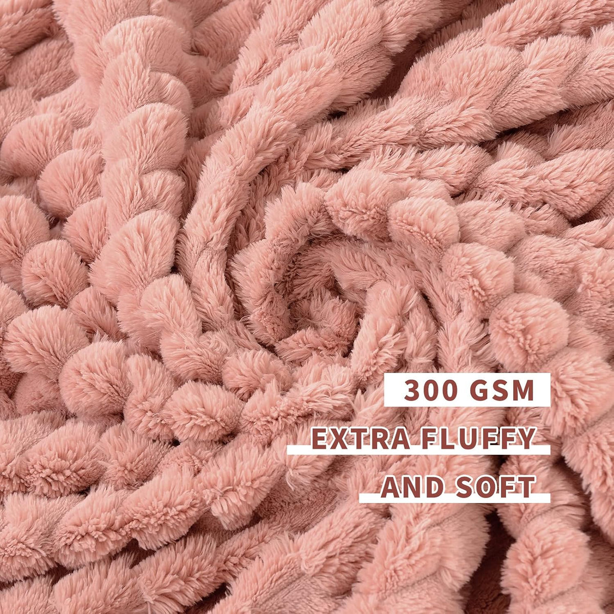 Fleece Throw Blanket for Couch 300GMS Super Soft Plush Fuzzy Blankets and Throws for Sofa Bed Office, 40x50 Inches, Pink