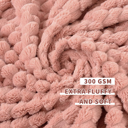 Fleece Throw Blanket for Couch 300GMS Super Soft Plush Fuzzy Blankets and Throws for Sofa Bed Office, 40x50 Inches, Pink