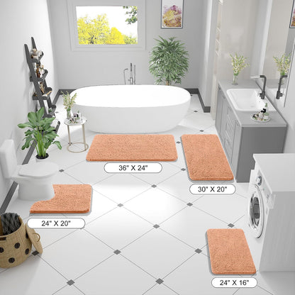 Bathroom Rugs 30x20, Extra Soft Absorbent Chenille Bath Rugs